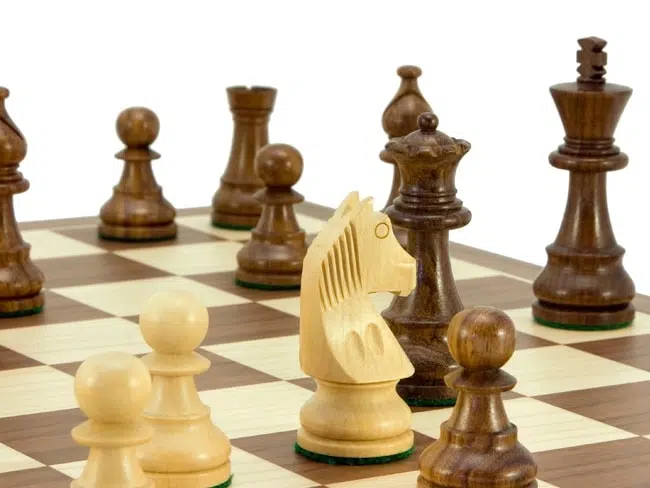 Golden Rosewood Chess Set with Walnut Wood Chess Board - Image 4