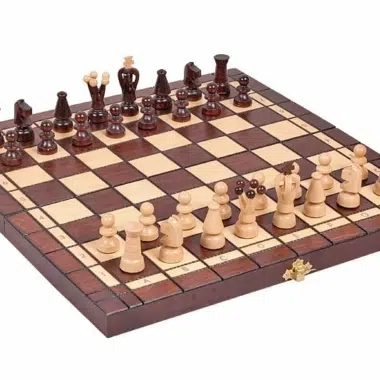 Folding Wooden Chess and Draughts Set