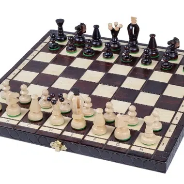 Folding Wooden Chess Set and Chess Board with Storage