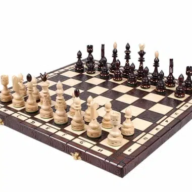Folding Wooden Chess Set and Chess Board