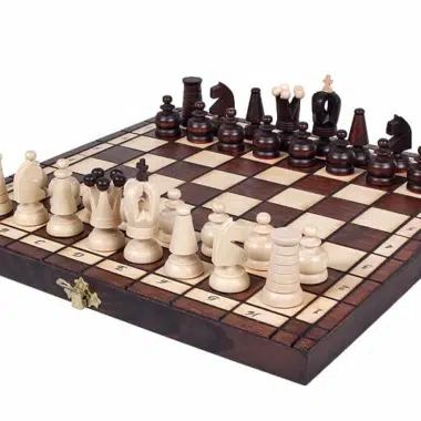 Ornate Folding Wooden Chess Set - 31x31 cm