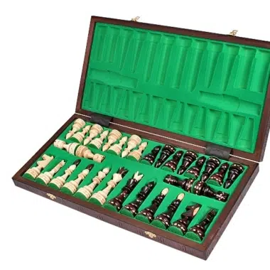 Alternative view of Folding Wooden Chess Set and Chess Board