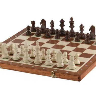 Folding Wooden Chess Board and Staunton Wooden Chess Pieces with Storage