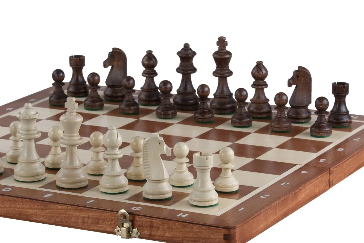 Folding Wooden Chess Board and Staunton Wooden Chess Pieces with Storage - Image 5