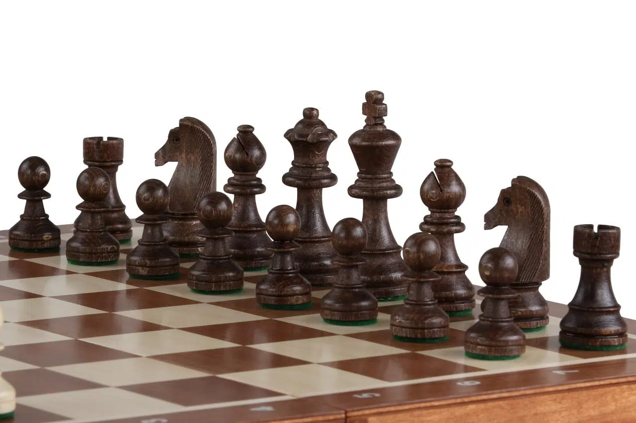 Folding Wooden Chess Board and Staunton Wooden Chess Pieces with Storage - Image 3