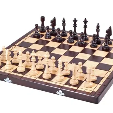 Wooden Design Chess Set with Folding Storage Chess Board