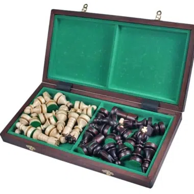 Alternative view of Wooden Chess Set and Folding Wooden Chess Board with Storage