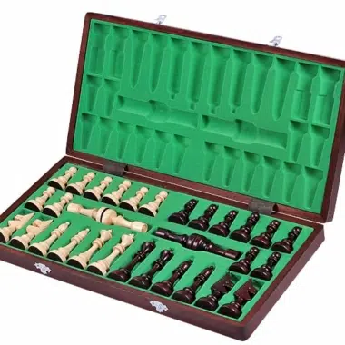 Alternative view of Wooden Design Chess Set with Folding Storage Chess Board