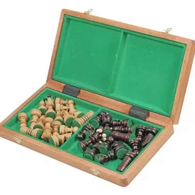 Alternative view of Wooden Chess Pieces and Folding Wooden Chess Board with Storage