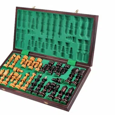 Alternative view of Giant Wooden Folding Chess Set and Board