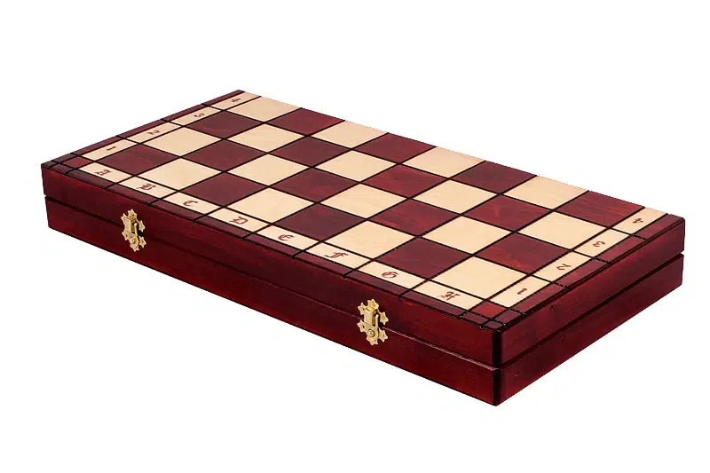 Large Folding Wooden Chess Board with Hand-Carved Wooden Chess Pieces - Image 8
