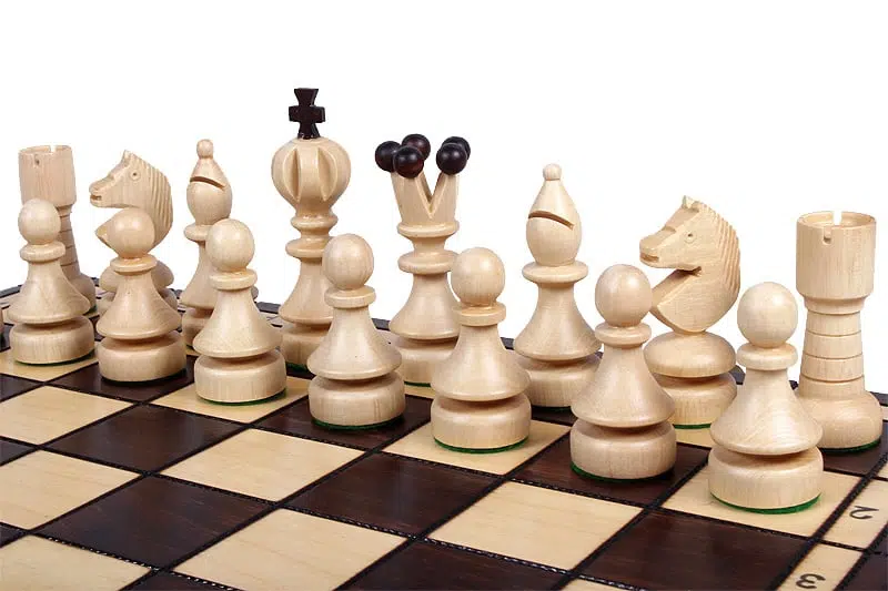 Wooden Chess Set and Folding Wooden Chess Board with Storage - Image 4