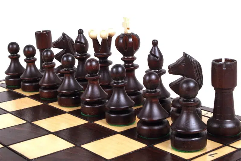 Wooden Chess Set and Folding Wooden Chess Board with Storage - Image 3