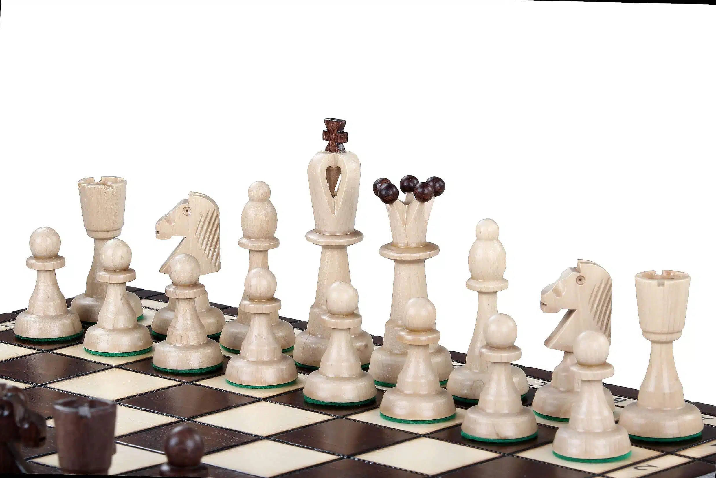 Wooden Chess Set and Folding Wooden Chess Board with Storage - Image 3