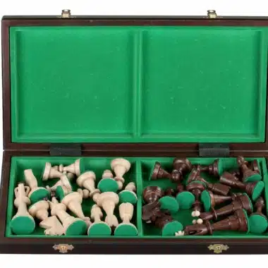 Alternative view of Wooden Chess Set and Folding Wooden Chess Board with Storage