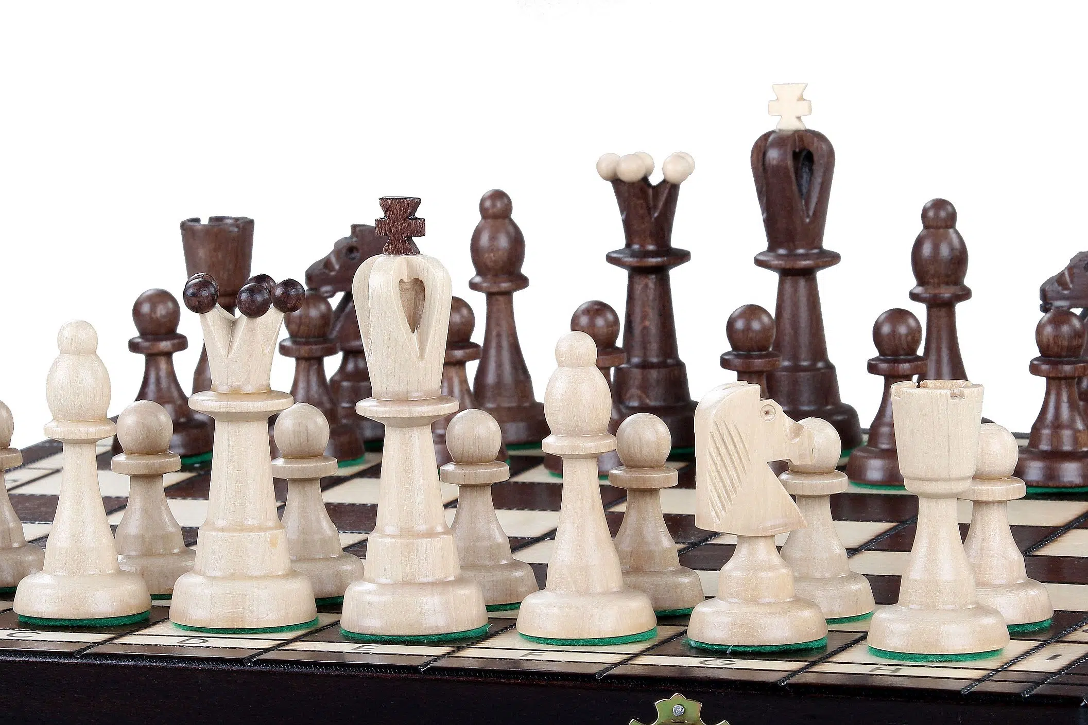 Wooden Chess Set and Folding Wooden Chess Board with Storage - Image 5
