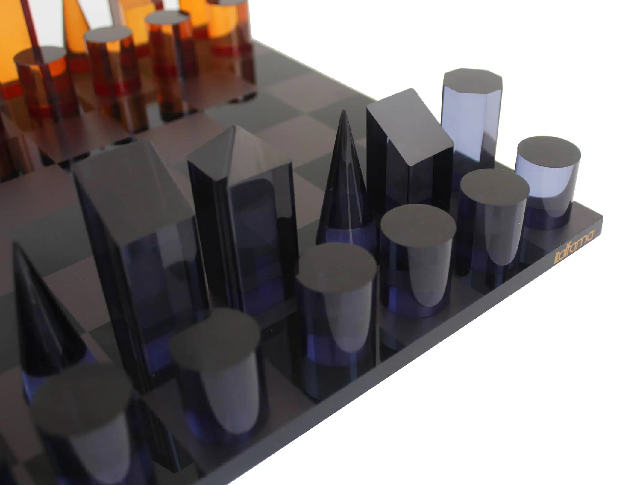 Cylindrical Chess Set and Plexiglass Chess Board with Storage - Image 4