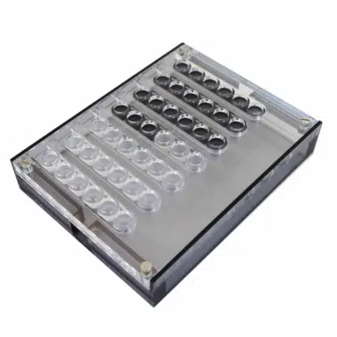 Alternative view of Original Connect 4 Game in Grey Plexiglass