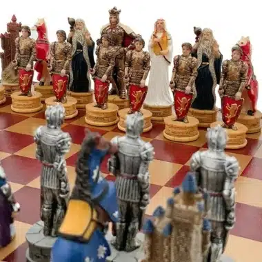 Alternative view of King Arthur Figurine Chess Set with Faux Leather Storage Board