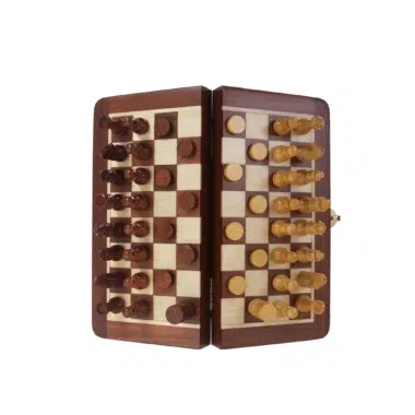 Wooden Magnetic Chess and Draughts Set - 4 Sizes