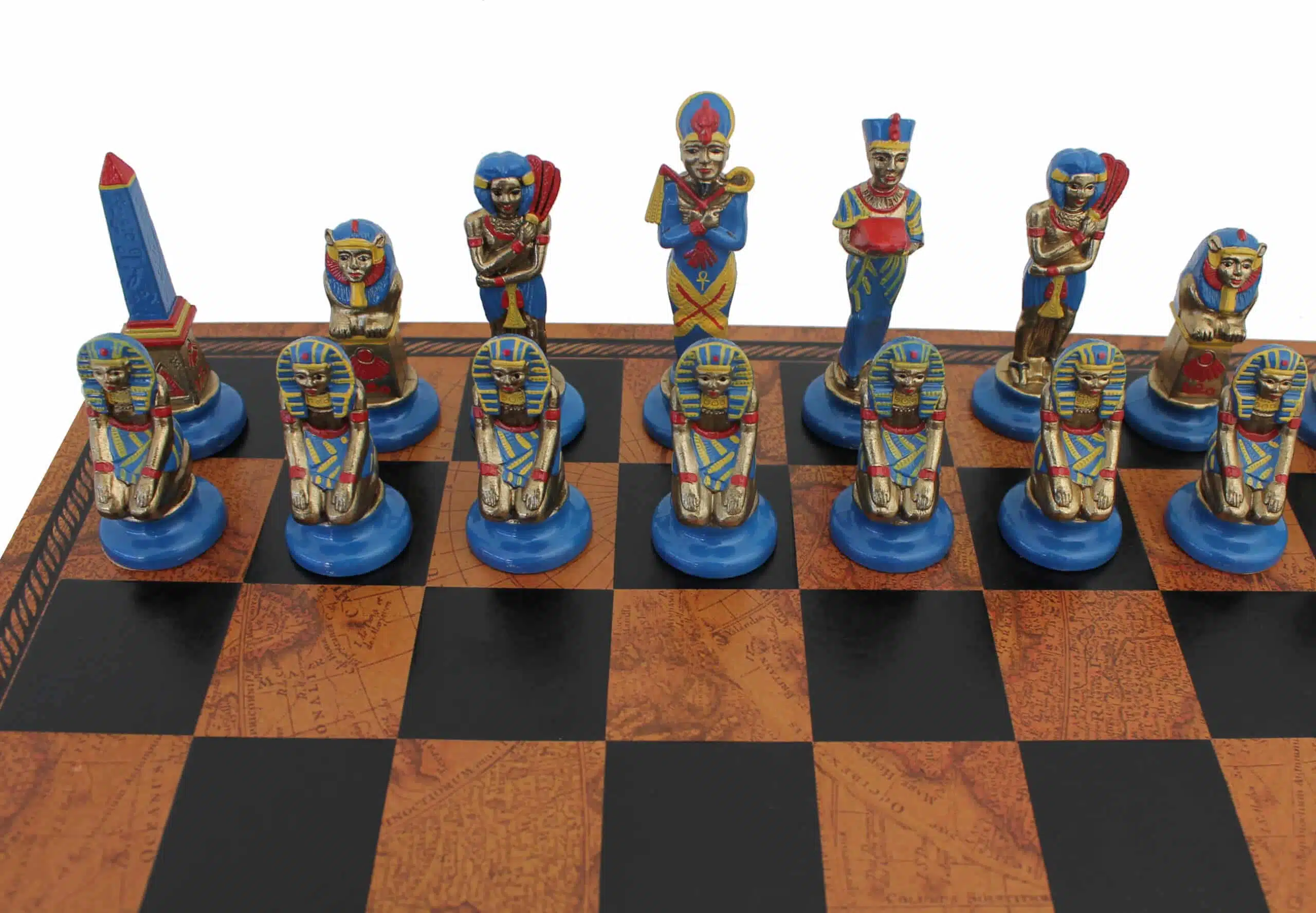 Ancient Egypt Metal Chess Pieces and Faux Leather Chess Board - Image 4