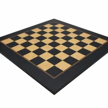 Large Queen's Gambit Chess Board in Poplar Wood with Black Stain and Ash Burl