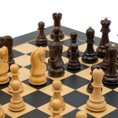 Alternative view of Wooden Chess Set and Chessboard 'The Queen's Gambit'