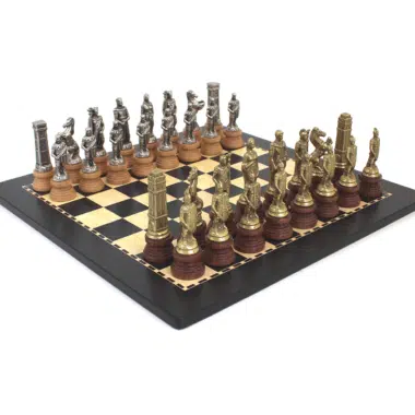 Roman vs Barbarian Chess Set and Wooden Chess Board
