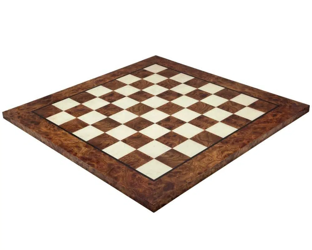 Elm and Heather Wood Chess Board & Gold and Silver Plated Metal Chess Set - Image 7