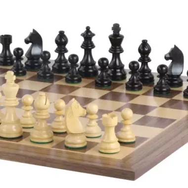 Ensemble Germany Jeu d'Échecs Staunton en Bois d'Ébène et de Buis et Echiquier en Bois de Noyer