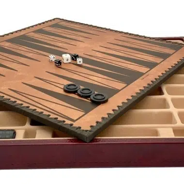 Ensemble Jeu d'Échecs en Résine Peintes à la Main et Échiquier en Similicuir avec Compartiments