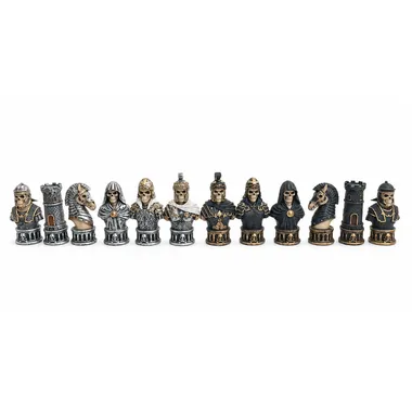 Skeleton Bust Resin Chess Set and Chess Board with Compartments