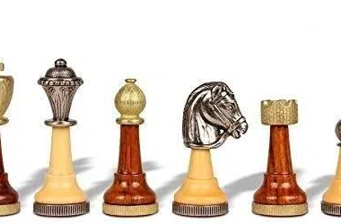 Alternative view of Chess Set and Faux Leather Chess Board with Storage Compartments