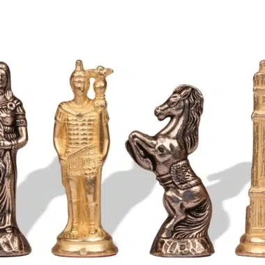 Alternative view of Romans vs Barbarians Chess Set and Rosewood Chess Board with Drawer