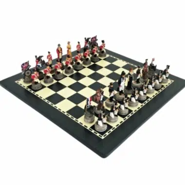 Battle of Waterloo Chess Set and Wooden Chess Board