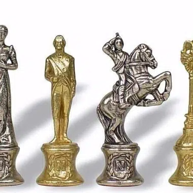 Alternative view of Napoleon Chess Set and Faux Leather Chess Board with Storage Compartments