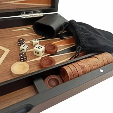 Alternative view of Folding Wooden Backgammon Set