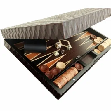 Alternative view of Carved Wooden Backgammon Set