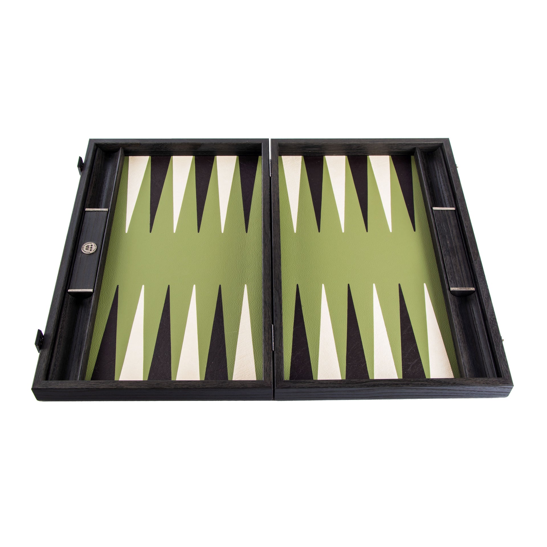 Olive Green Eco-Leather Backgammon Set – Luxury 48 x 30 cm Set - Image 5