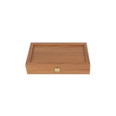 Alternative view of Oak and Walnut Wood-Effect Backgammon Set - Available in 4 Sizes