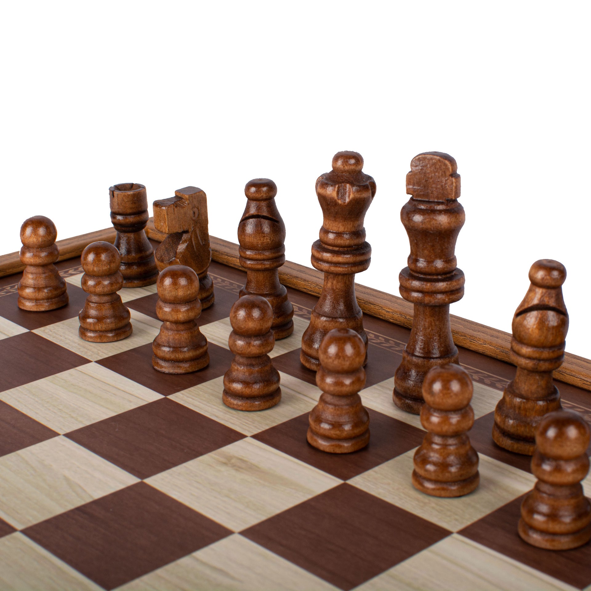 Wooden 4-in-1 Games Set - Chess, Backgammon, Ludo and Snakes and Ladders with Storage - Image 3