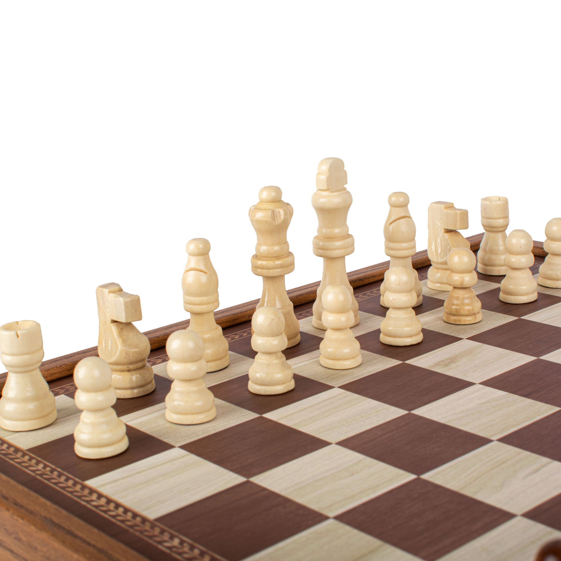 Wooden 4-in-1 Games Set - Chess, Backgammon, Ludo and Snakes and Ladders with Storage - Image 4