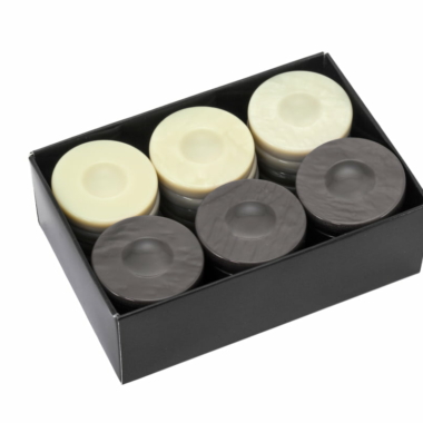 Alternative view of Galalith Backgammon Checkers - Set of 30 - 3 Colours