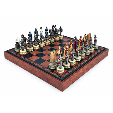 Trojan War Chess Set and Chess Board with Storage