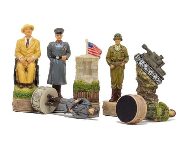 World War II Chess Set - Hand-Painted Resin Pieces with Built-in Storage - Image 5