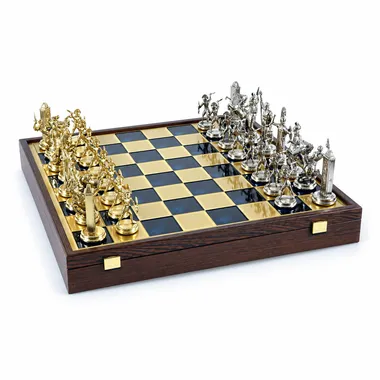 Large Greek Mythology Chess Set - Chess Board with Storage Compartment
