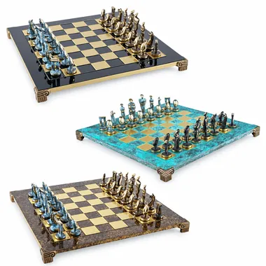 Cycladic Art Metal Chess Set
