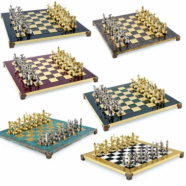 Discus throwers chess set, various chessboard colour options