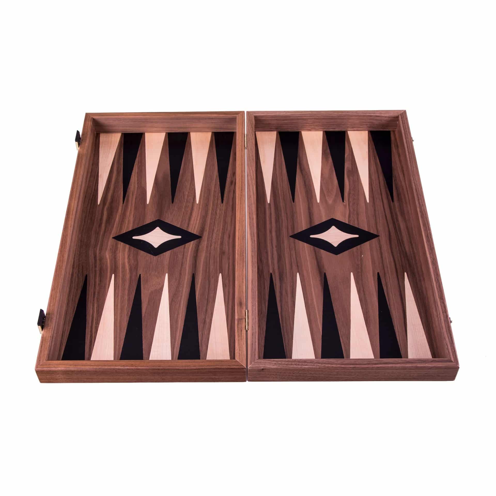 Chess, Draughts and Backgammon Set in Walnut and Oak Wood - Image 3