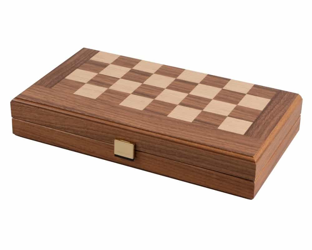 Chess, Draughts and Backgammon Set in Walnut and Oak Wood - Image 5